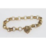 Vintage 9ct gold belcher link bracelet