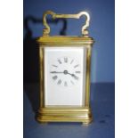 French brass cased carriage clock