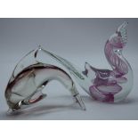 Two various glass animal figures