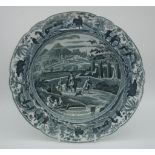 Rare Spode Caramanian black print soup plate