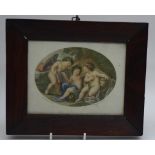 Antique print in rosewood frame