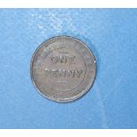 Early Australian copper one penny token