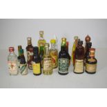 Collection twenty miniature bottles liqueur