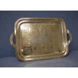 Antique silver plated serving tray
