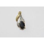 9ct yellow gold, sapphire pendant