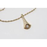 9ct yellow gold, diamond pendant and chain