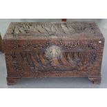 Oriental carved camphorwood trunk