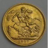 Australian Gold Sovereign 1907 Melbourne