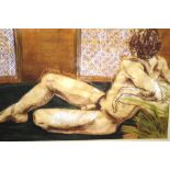 M.Frederickson "male nude" watercolour