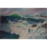 J.Nagasinghe "ocean waves" oil on board