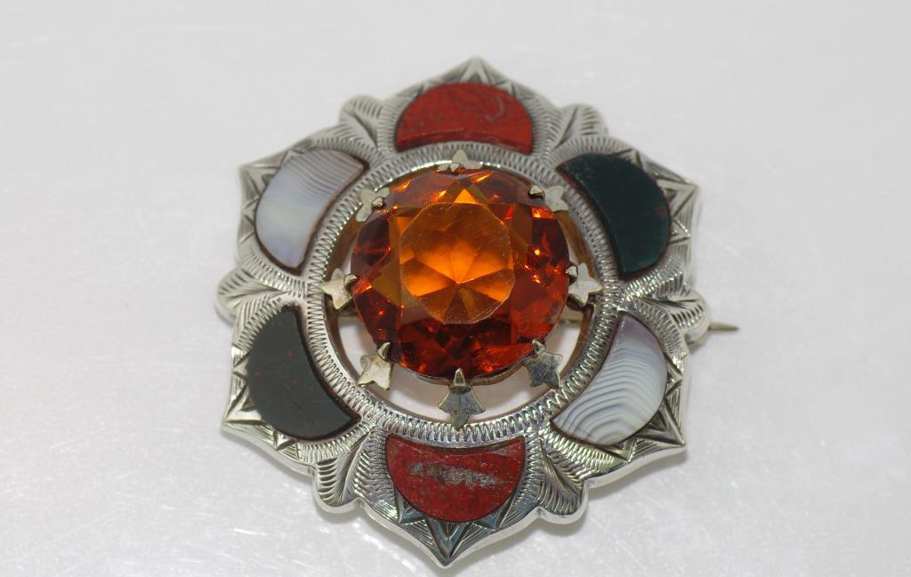 Scottish polished stone brooch