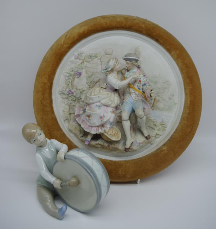 Lladro boy with drum figurine & a German