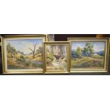 Pat Godfrey (b1934) Three framed oil paintings