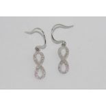 Silver and diamond earrings