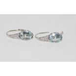 18ct white gold, aquamarine and diamond earrings