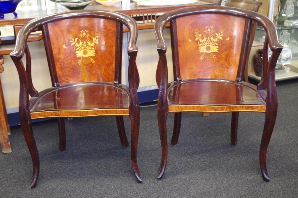 Pair of Cambodian rosewood armchairs - Image 2 of 6