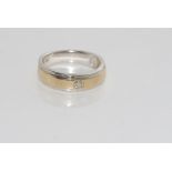 9ct two tone gold and diamond band