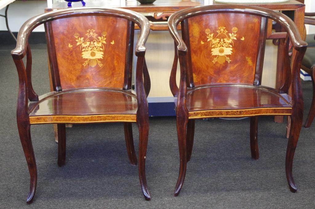 Pair of Cambodian rosewood armchairs