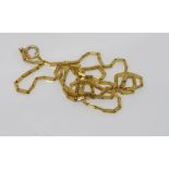 14ct yellow gold square link necklace