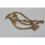 Italian 9ct yellow gold flat link necklace