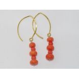 Fancy orange coral earrings