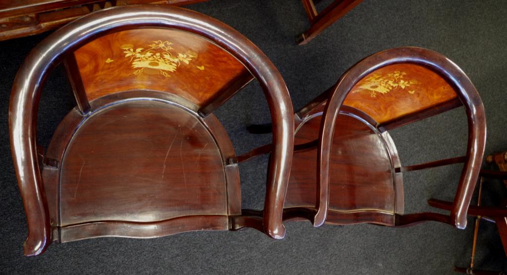 Pair of Cambodian rosewood armchairs - Image 3 of 6