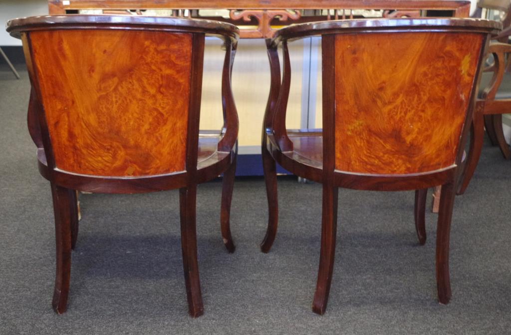 Pair of Cambodian rosewood armchairs - Image 5 of 6