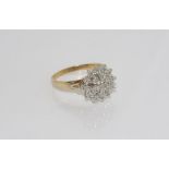 9ct two tone gold, star shaped diamond dress ring