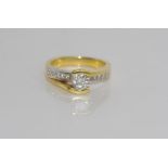18ct two tone gold and diamond dress ring