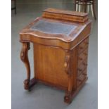 Victorian walnut davenport desk