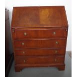 Antique style mahogany veneer bureau desk