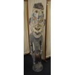 PNG mid century carved wooden man