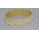 1930s carved ivory dragon bangle