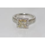 18ct two tone gold and diamond (1.04ct+) ring