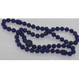 Good lapis lazuli necklace with carved beads
