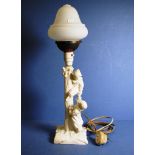 Alabaster figural electric lamp