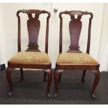 Pair of Queen Anne walnut chairs