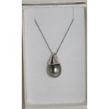 Boxed Tahitian pearl on silver chain