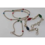 Silver and enamel necklace & bracelet set