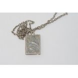 Sterling silver book locket and chain