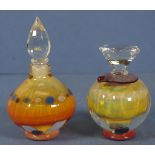 Two art glass perfume bottles by Richard Clements