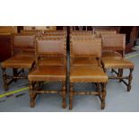 Ten matching oak dining chairs