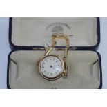 Boxed vintage 10ct gold cased fob style wristwatch