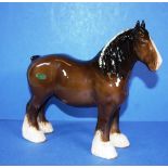 Beswick standing brown Clydesdale horse figure