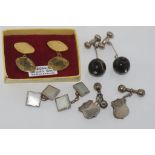 Four various pairs cufflinks