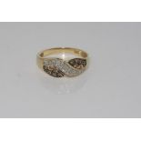 9ct yellow gold, champagne & white diamond ring