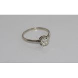 Vintage platinum and cushion cut diamond ring