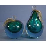 Pair of good vintage Murano glass fruit bookends