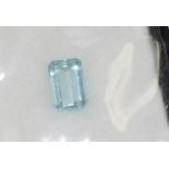 Unset emerald cut aquamarine