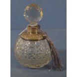 George V silver collared crystal scent bottle